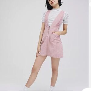 Wild Fable Pink Corduroy Overall Jumper Mini Skirt Dress Size M